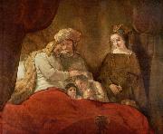 REMBRANDT Harmenszoon van Rijn Jacob blessing Joseph second son, oil on canvas